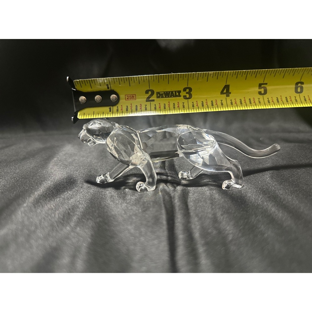Swarovski Panther Figurine Crystal Clear 5 Inch Excellent Faceted Animal Decor - Picture 7 of 7
